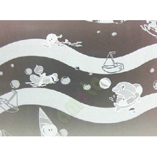 White frosted swimming child sea water decorative glass film